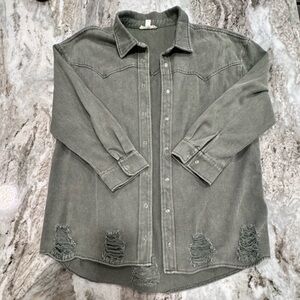 12th Tribe Green Shacket